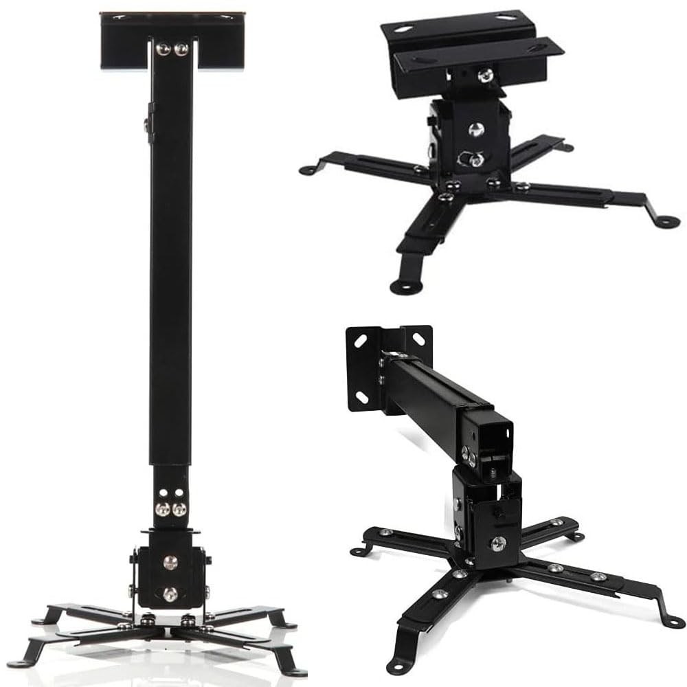 Projector Mount Wall Ceiling Bracket Adjustable Height Tilt Extendable Arms DLP