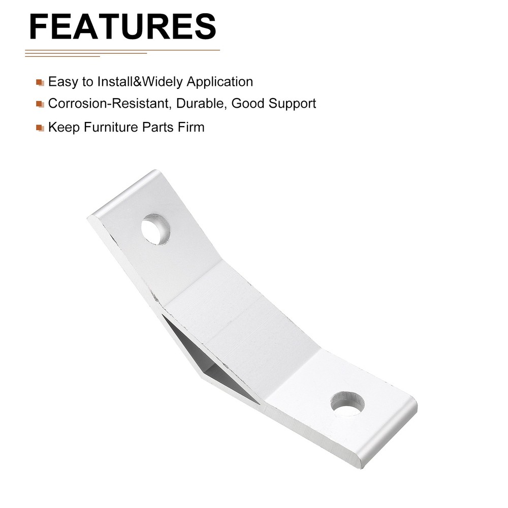 6Pack 50x50mm Mounting Fixing Shelf Bracket Angle Joining Support Brace Silver