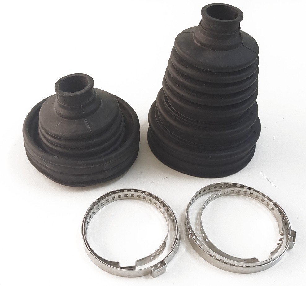 2‌X Car Drive Shaft CV Axle Joint Boot Dust Cover Kit Universal Rubber w/Clamp‌s
