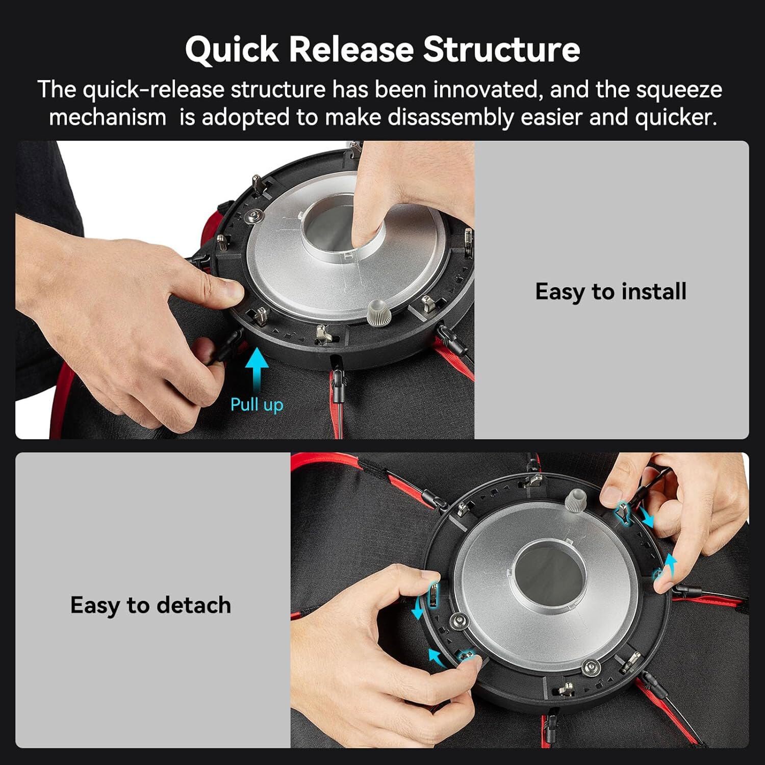 SmallRig RA-D60 Parabolic Softbox, 23.6"Quick Release Softbox for Photography