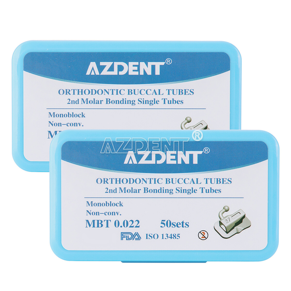 50Sets Dental Orthodontic Buccal Tube 1st 2nd Molar Tube Roth MBT 022/018 AZDENT