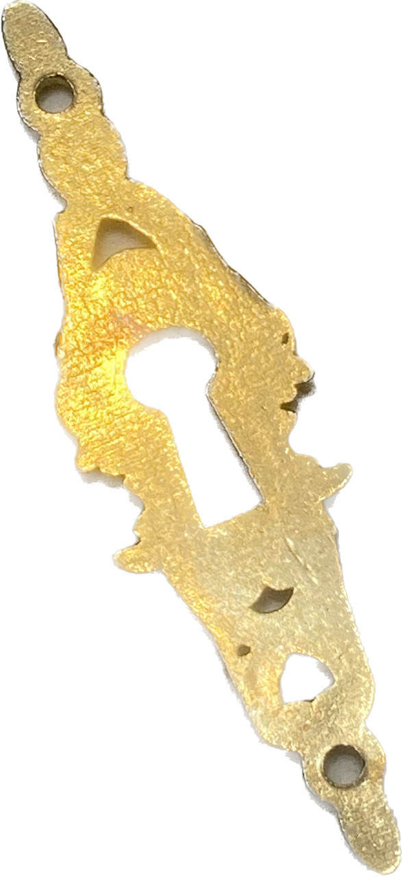 Brass Keyhole Cover Escutcheon Ornate Vertical For Furniture