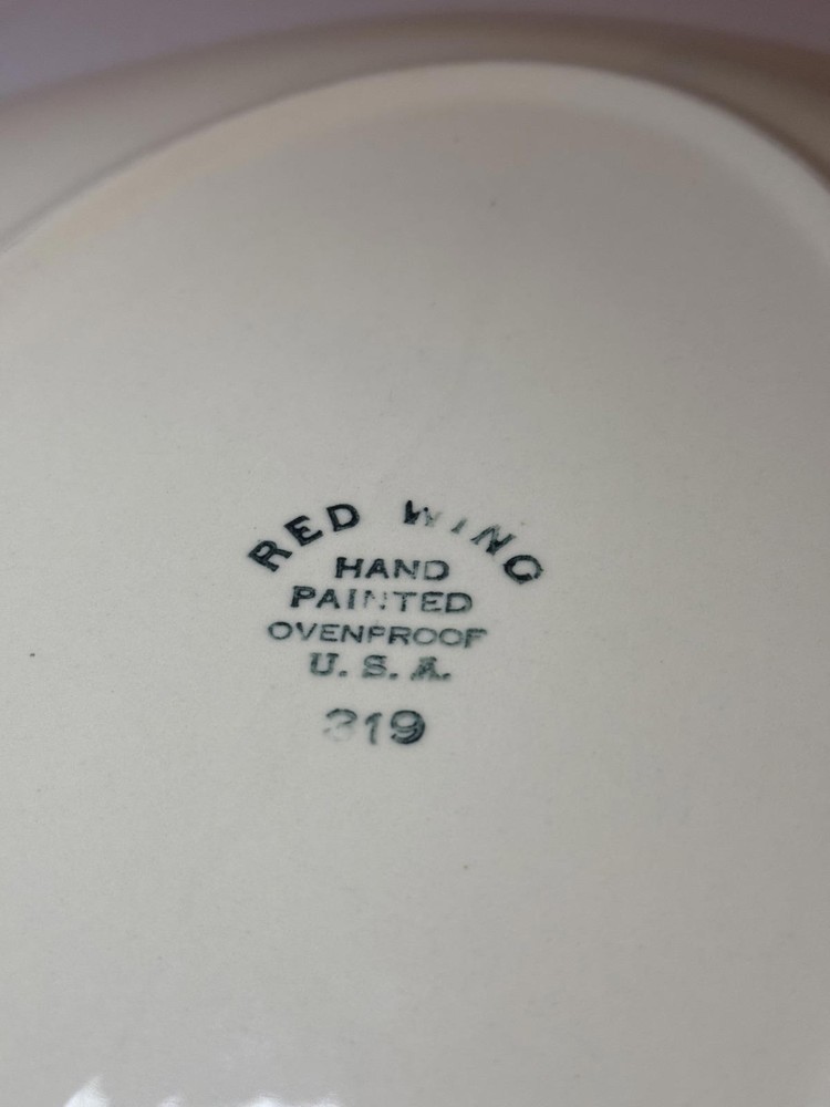 VINTAGE Mid Century RED WING Pottery PINK SPICE Pattern Serving Platter