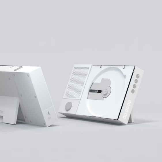 TINYL SPLIT 3-IN-1 HiFi Magnetic Retro Split CD Player Bluetooth White