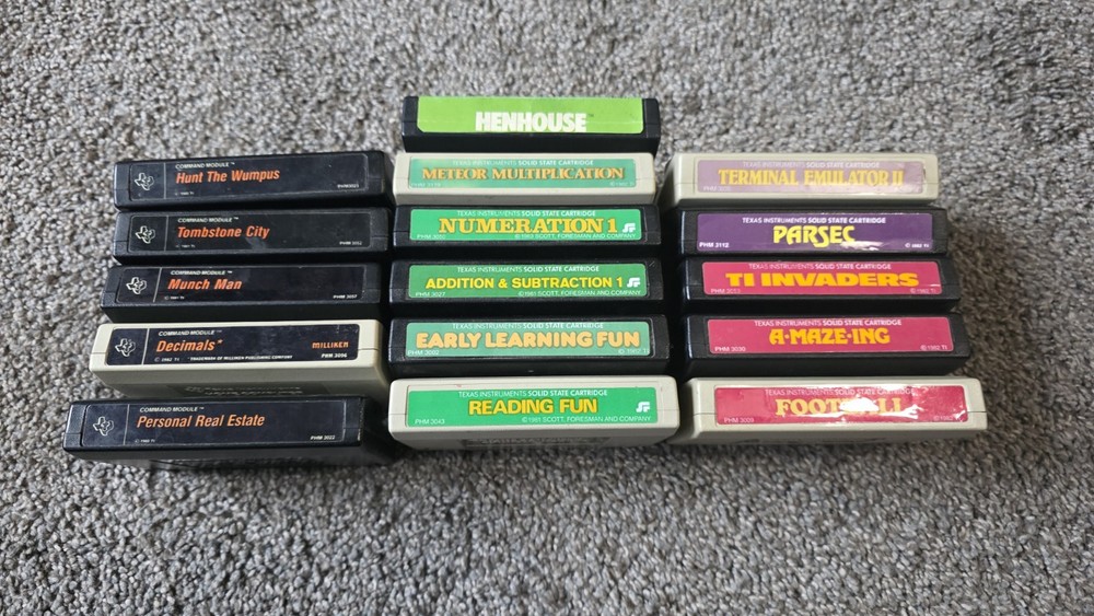 TI-99/4A Texas Instruments Computer Cartridges And Accessories - No Computer