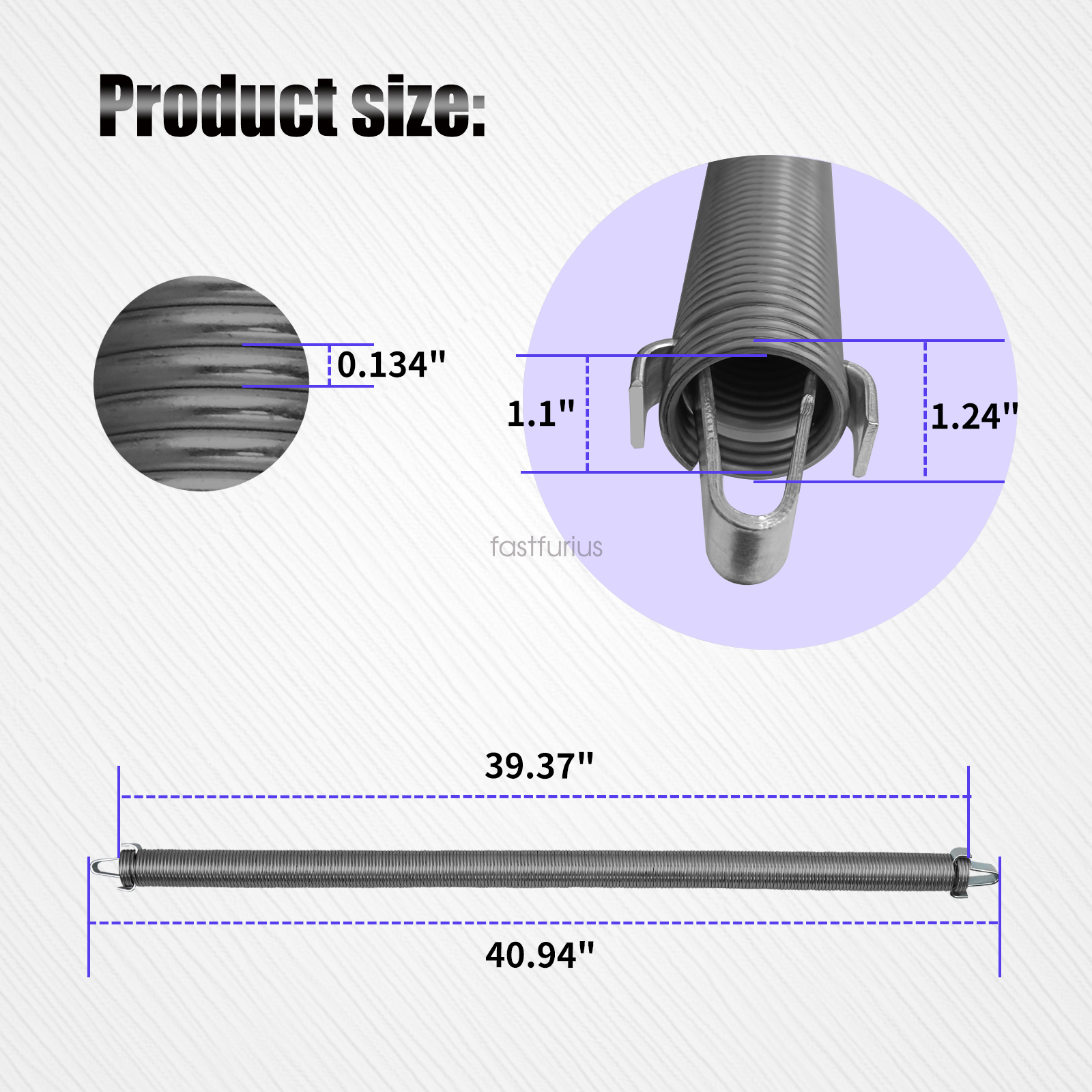 2x Length 40" Post Driver Spring for Shaver HD8 and Work Saver HPD 16 with Hooks