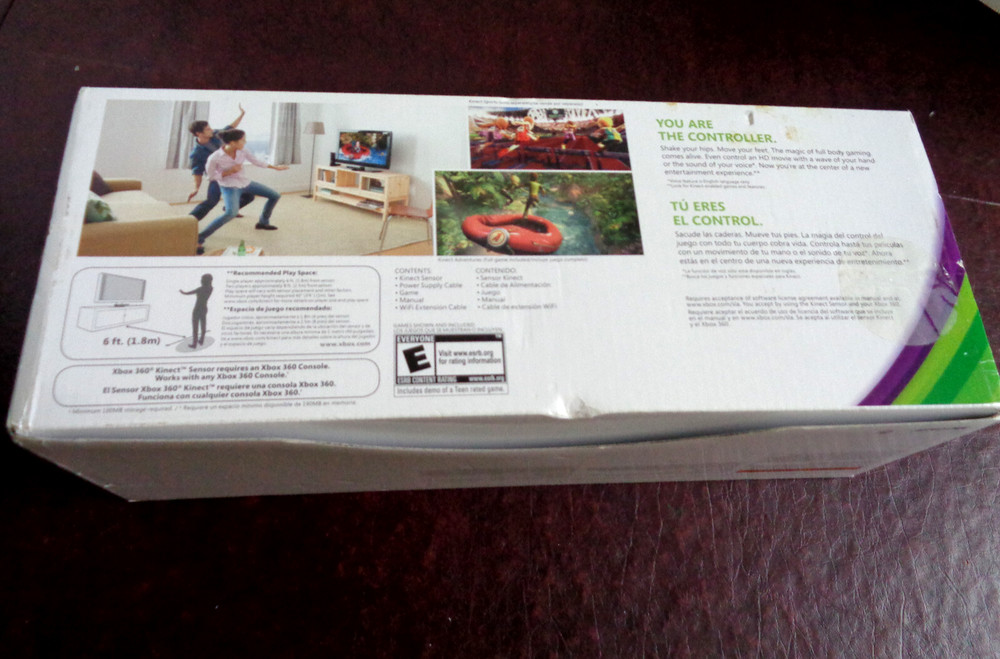 EMPTY BOX Cables & Manual NO SENSOR UNIT - Xbox 360 KINECT Sensor Bar Model 1414