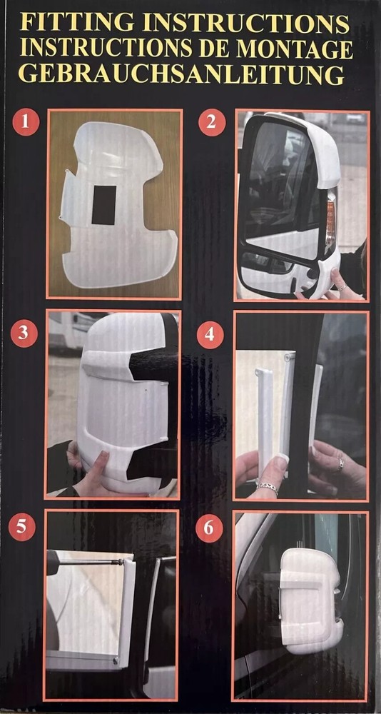 Milenco 1 Pair White Mirror Protector Covers for van version