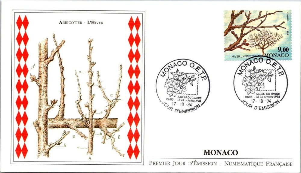Monaco  FDC 1994 Apricot Tree Winter - A03365