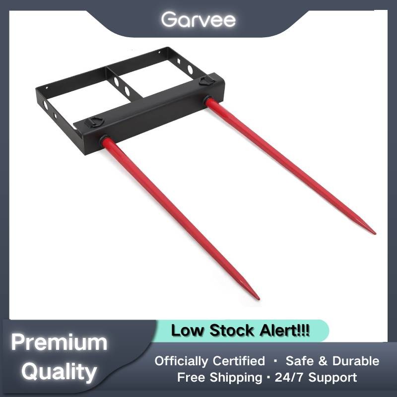 4000LB Hay Bale Spear Attachment | 39" with 2 Spears, Quick Attach for Skid Stee