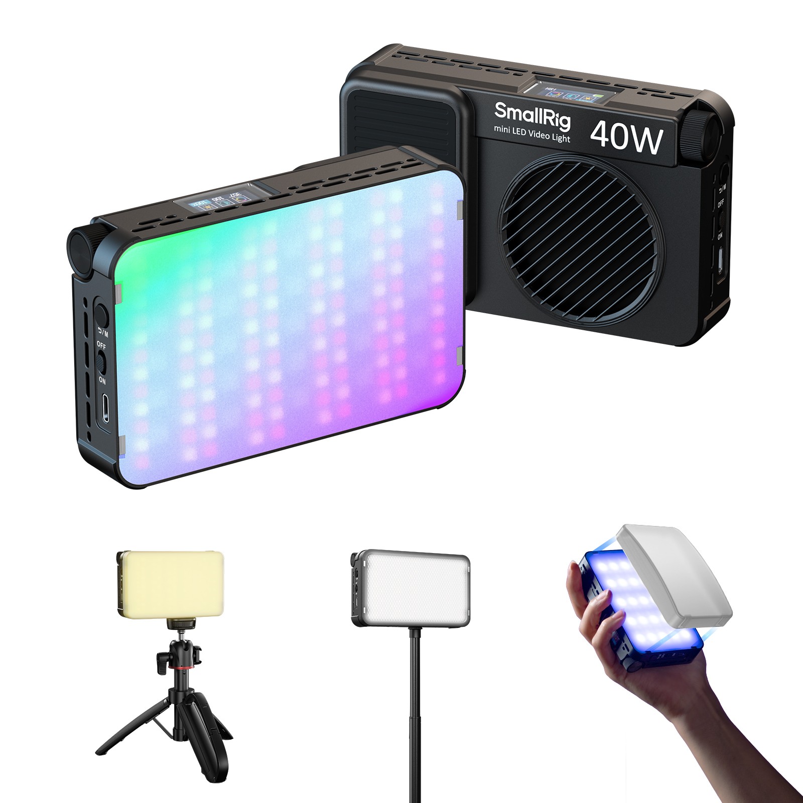 SmallRig RM 40C Mini LED RGB Video Light,4800mAh Battery 2500K-10000K 5359