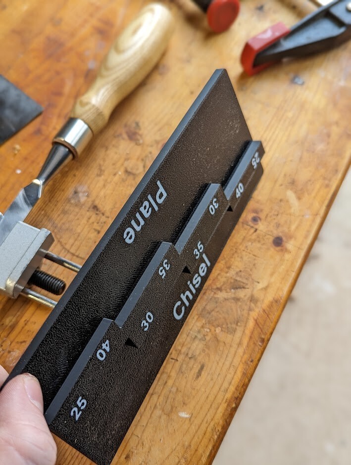Plane & Chisel Sharpening Guide Jig (for common "Eclipse Style" Honing Guide)