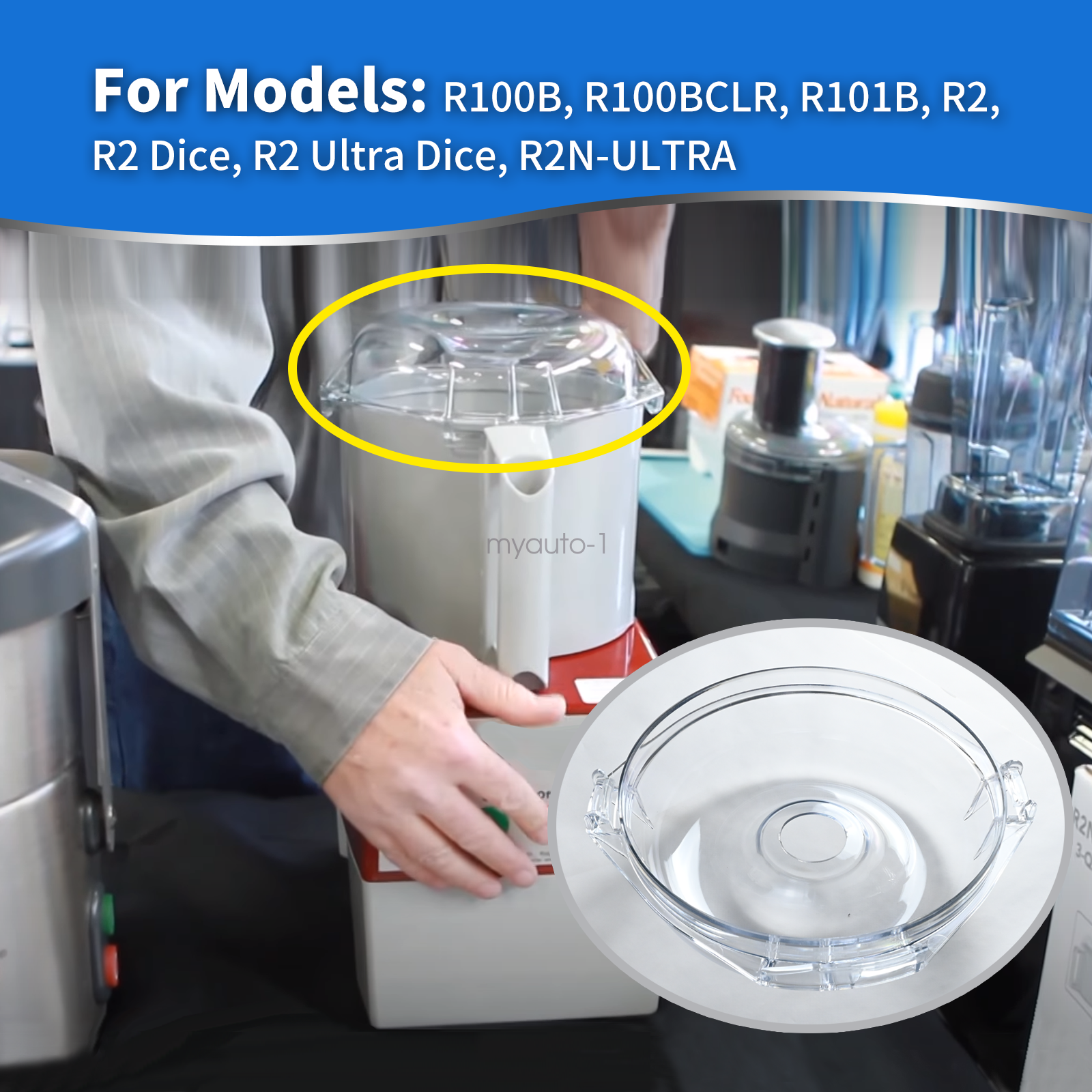 106458S Cutter Bowl Lid Fit for Robot Coupe R2,R2B, R2 Dice, R2 Ultra Dice