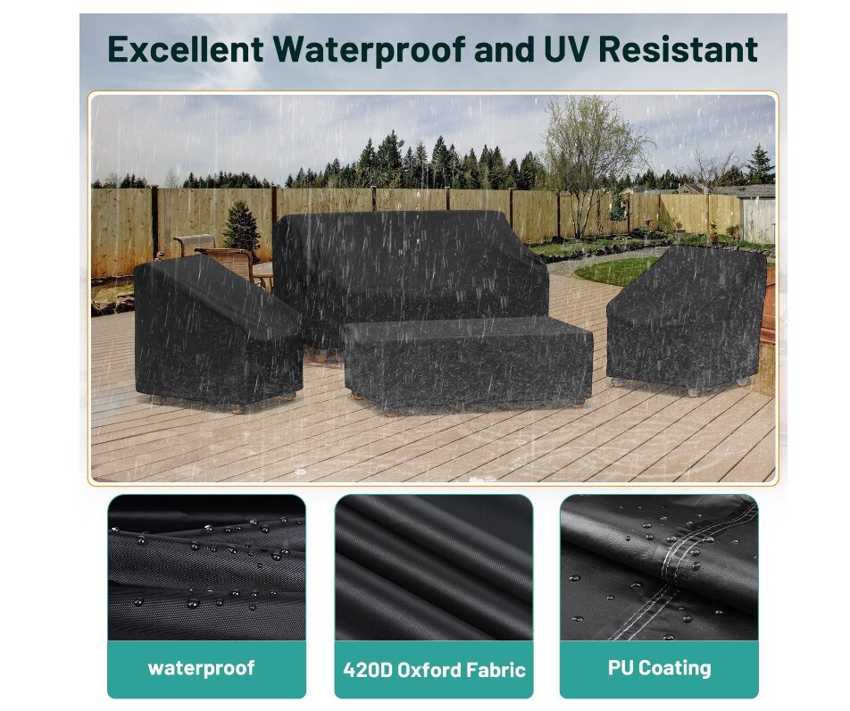 Patio Furniture Cover Waterproof Outdoor Sectional Sofa Set Covers Heavy Duty