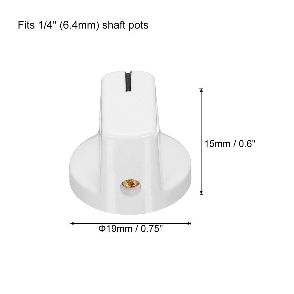5Pcs 6.4mm Shaft Hole Pedal Knobs Pointer Knobs with Set Screw Porcelain white