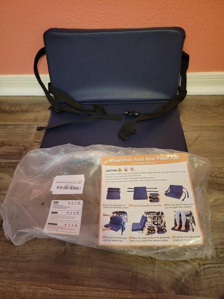 Wheelchair Foot-Rest Extender Elevating Pad - Leg Cushion Protector | Secures...