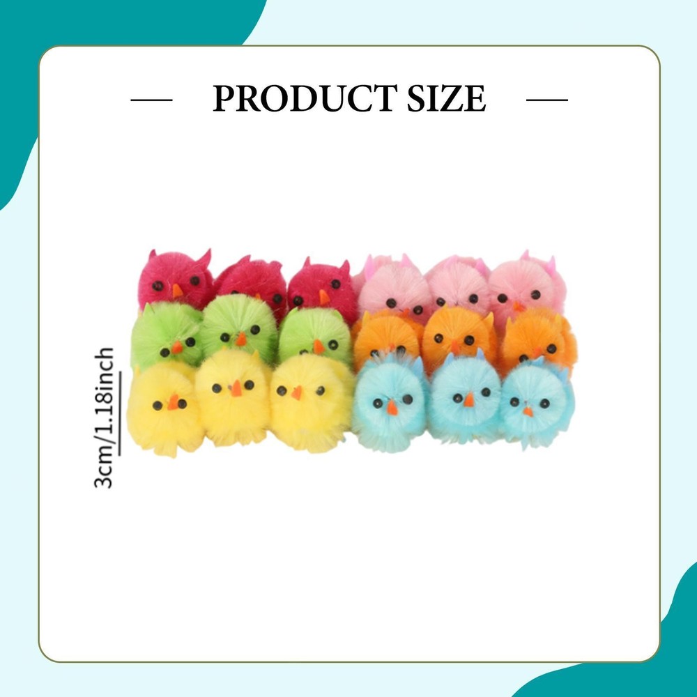 18x Mini Easter Chicks Tiny Chenille Chicks for Easter Egg Fillers Dollhouse