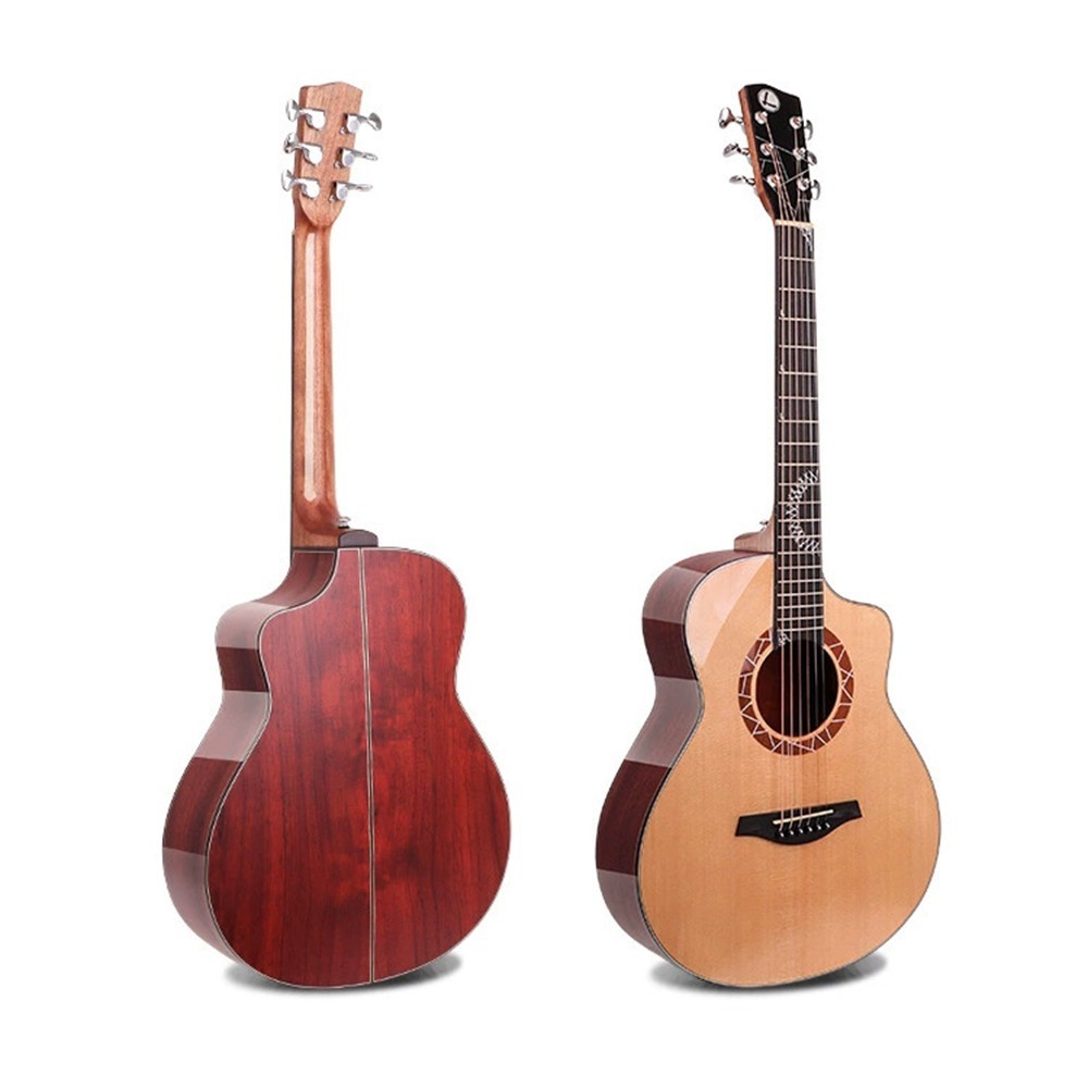 36-inch All-Solid Acoustic Guitar with Solid Spruce Top and Solid Rosewood Back