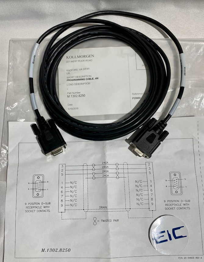 KOLLMORGEN CABLE, PROGRAMMING RS232 4M / M.1302.8250