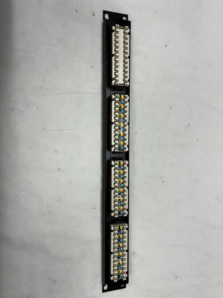 24 Port 110 Punchdown Patch Panel 1U Rack Mount T568A/B Network Ethernet