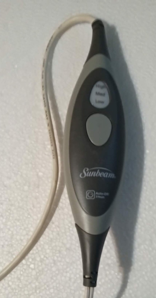 Sunbeam Heating Pad Power Cord Controller 3 Heat Auto-Off Replacement.