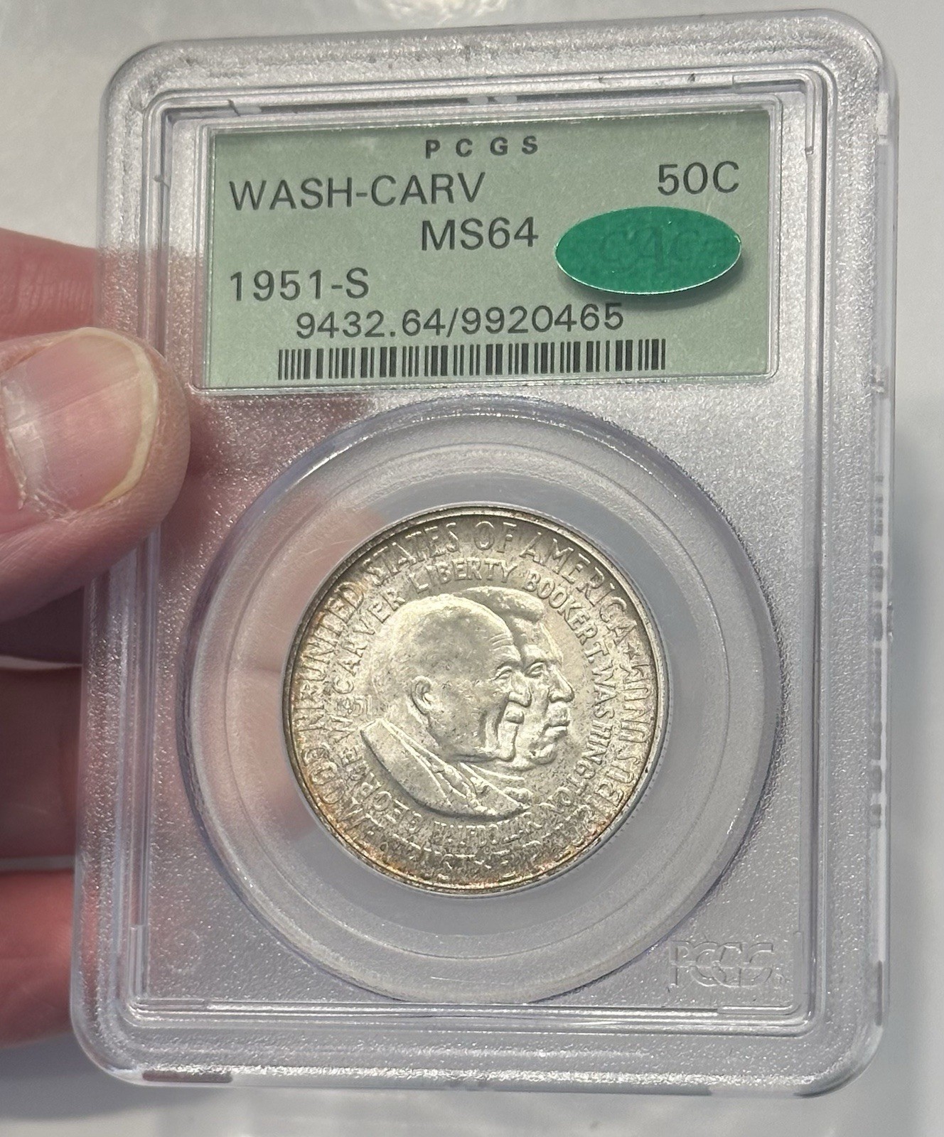 1951-S Washington Carver Commemorative Half Dollar 50C PCGS MS65 OGH