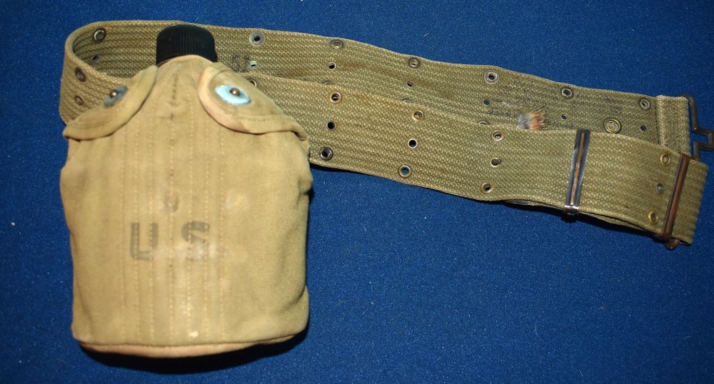 Vintage USGI WWII U.S. Canteen Set1945 Canteen Cover and Belt