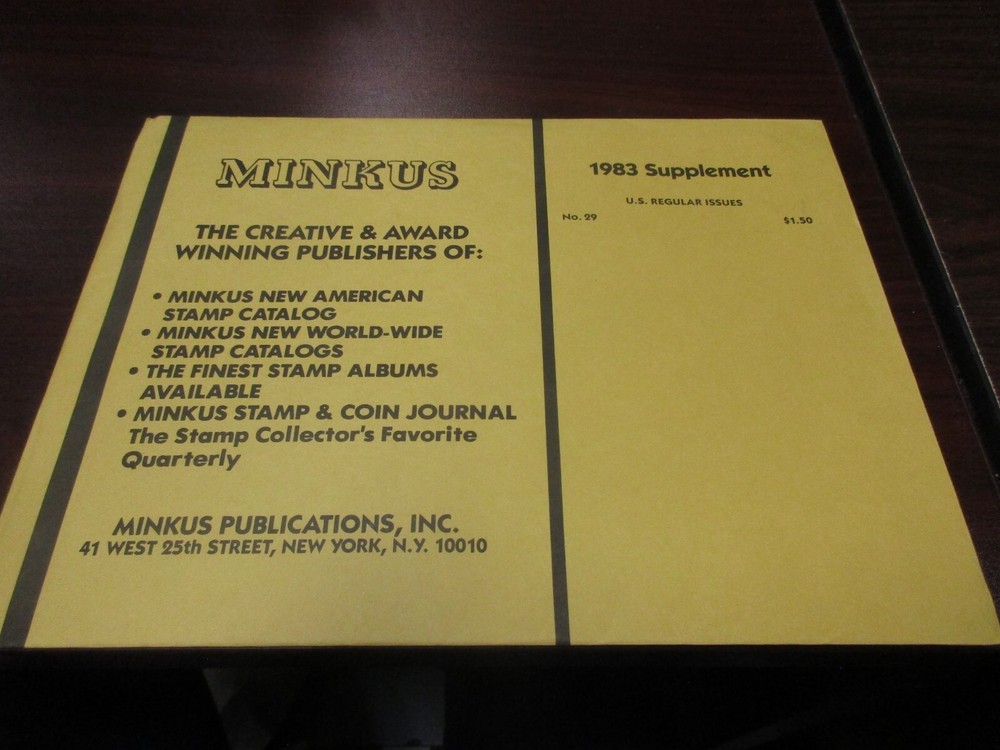 "MINKUS" 1983 SUPPLEMENT U.S. REGULAR ISSUES  #29  W/FREE SHIPPING!!!