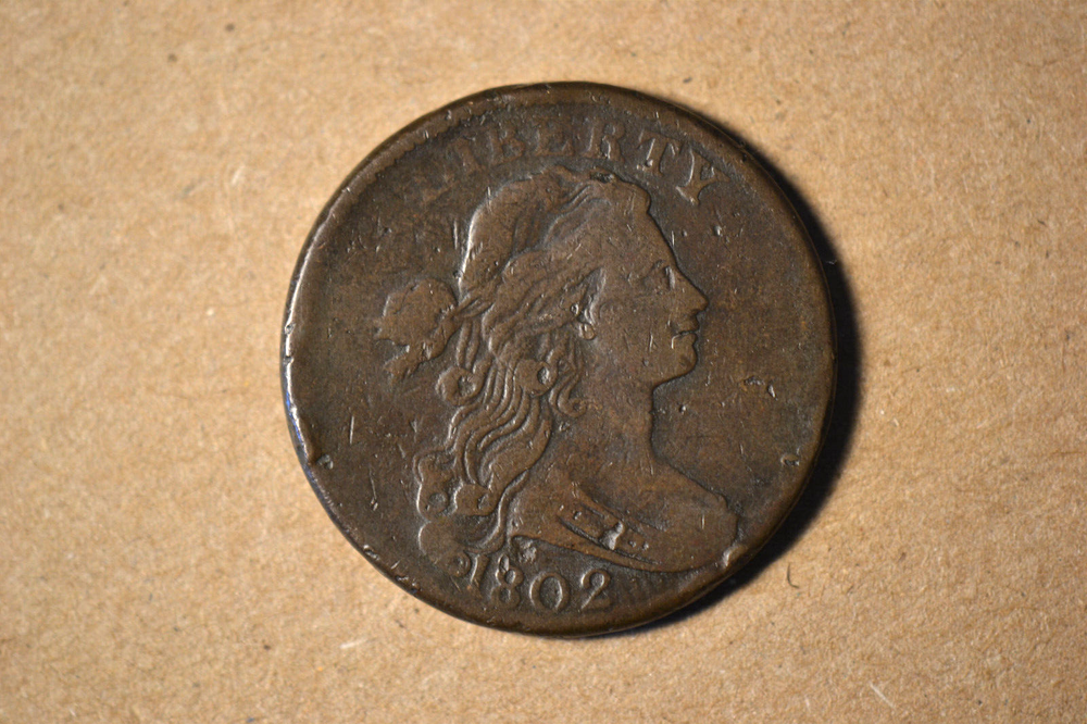 1802 Draped Bust Large Cent- Fine/Very Fine with a few marks.