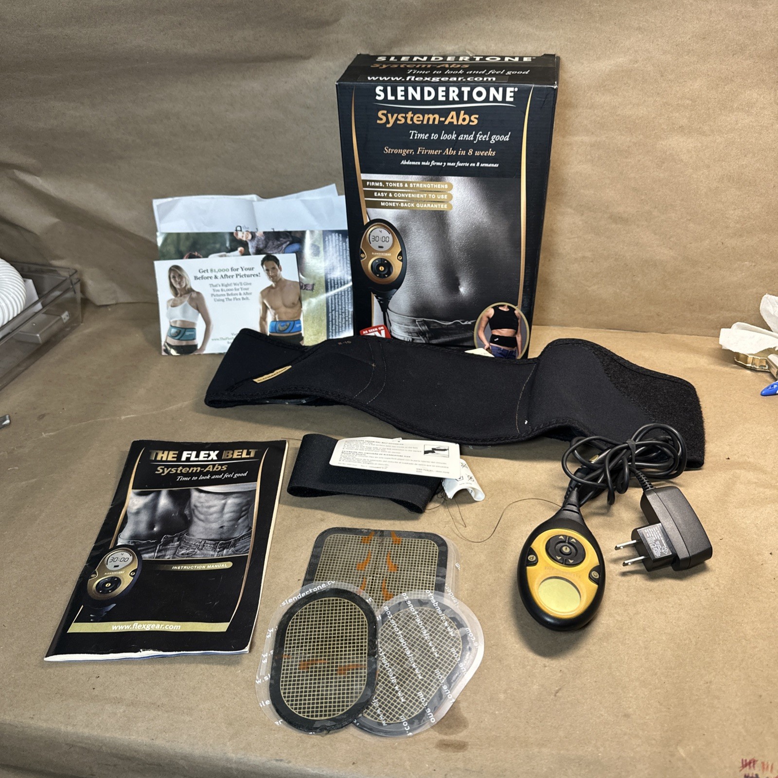 Dead BATTERY Slendertone X-70 Ab Toning Belt Controller Charger With Extra Gel