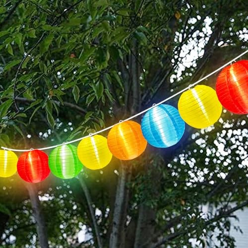 G40 LED Outdoor Lantern String Lights, 27.5FT Patio String Lights Multicolor