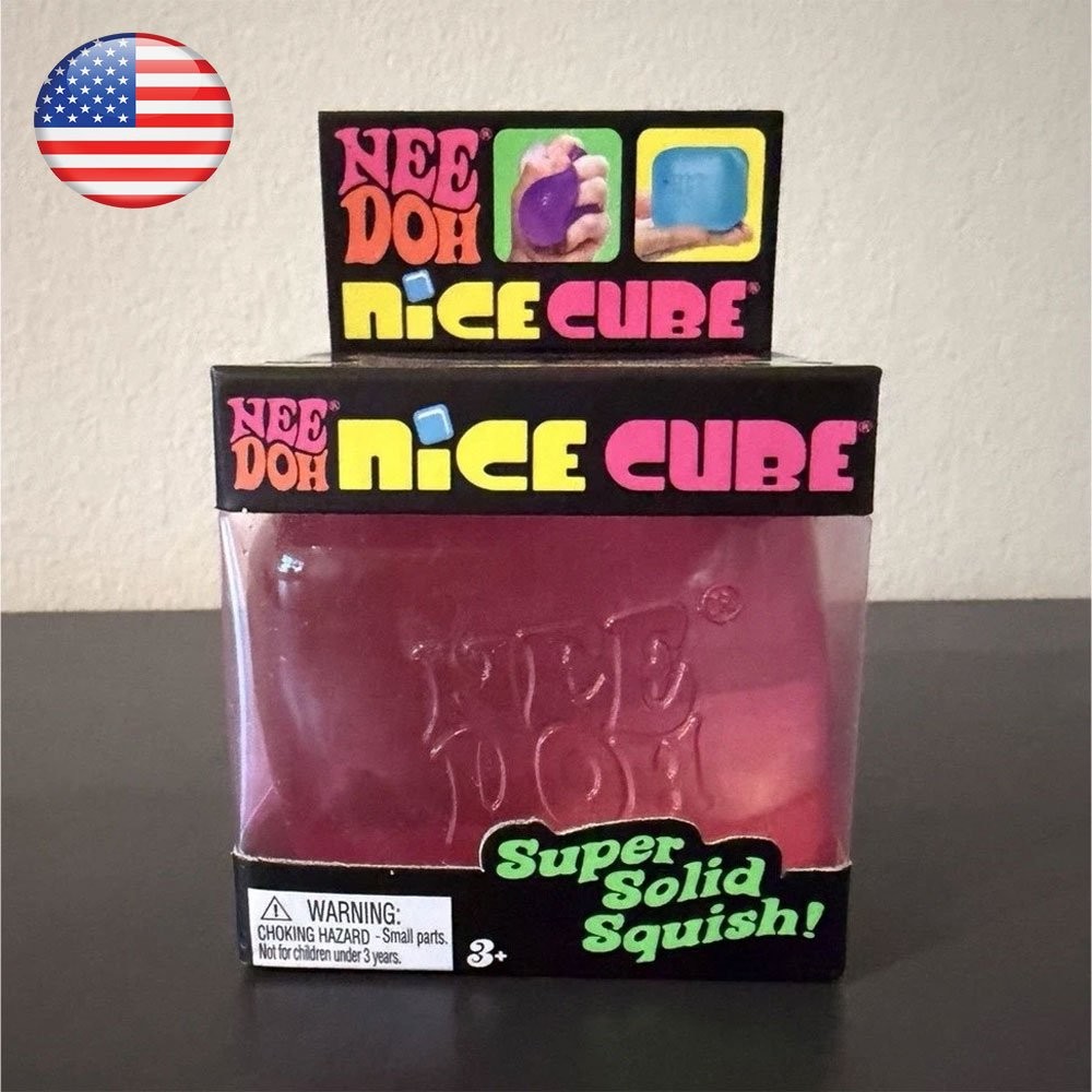 Nee Doh Nice Cube - Super Solid Squish! (Pink) - Brand New