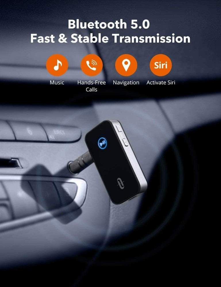 TaoTronics Bluetooth Receiver/Car Kit Portable Wireless Audio AUX Adapter 3.5mm