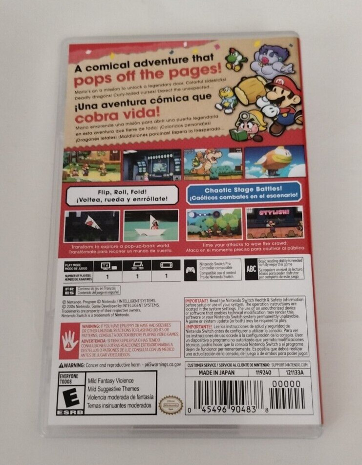 Authentic OEM Box Case & Artwork Nintendo Switch Paper Mario Thousand Year Door