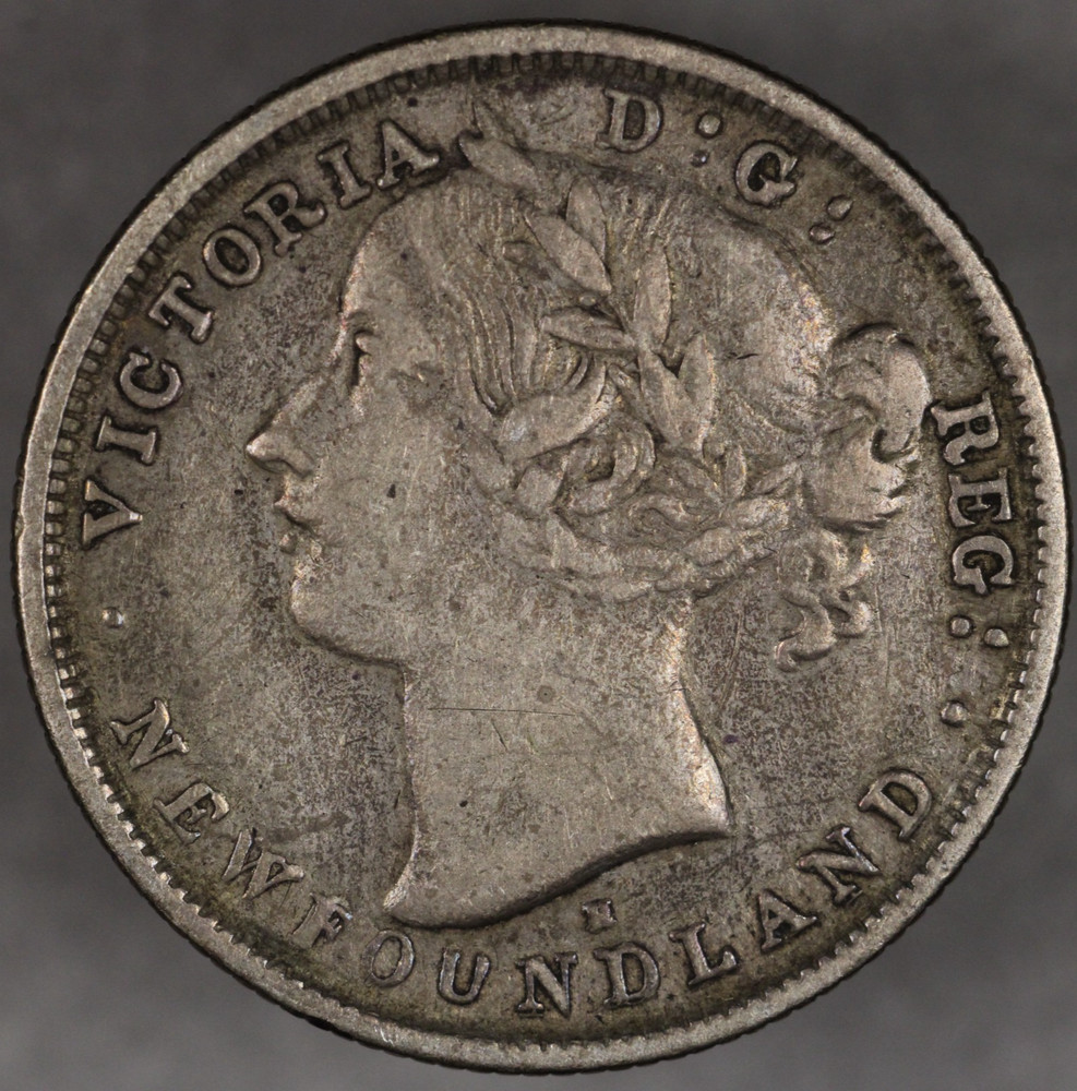 1876 H Newfoundland Silver 20 Cents