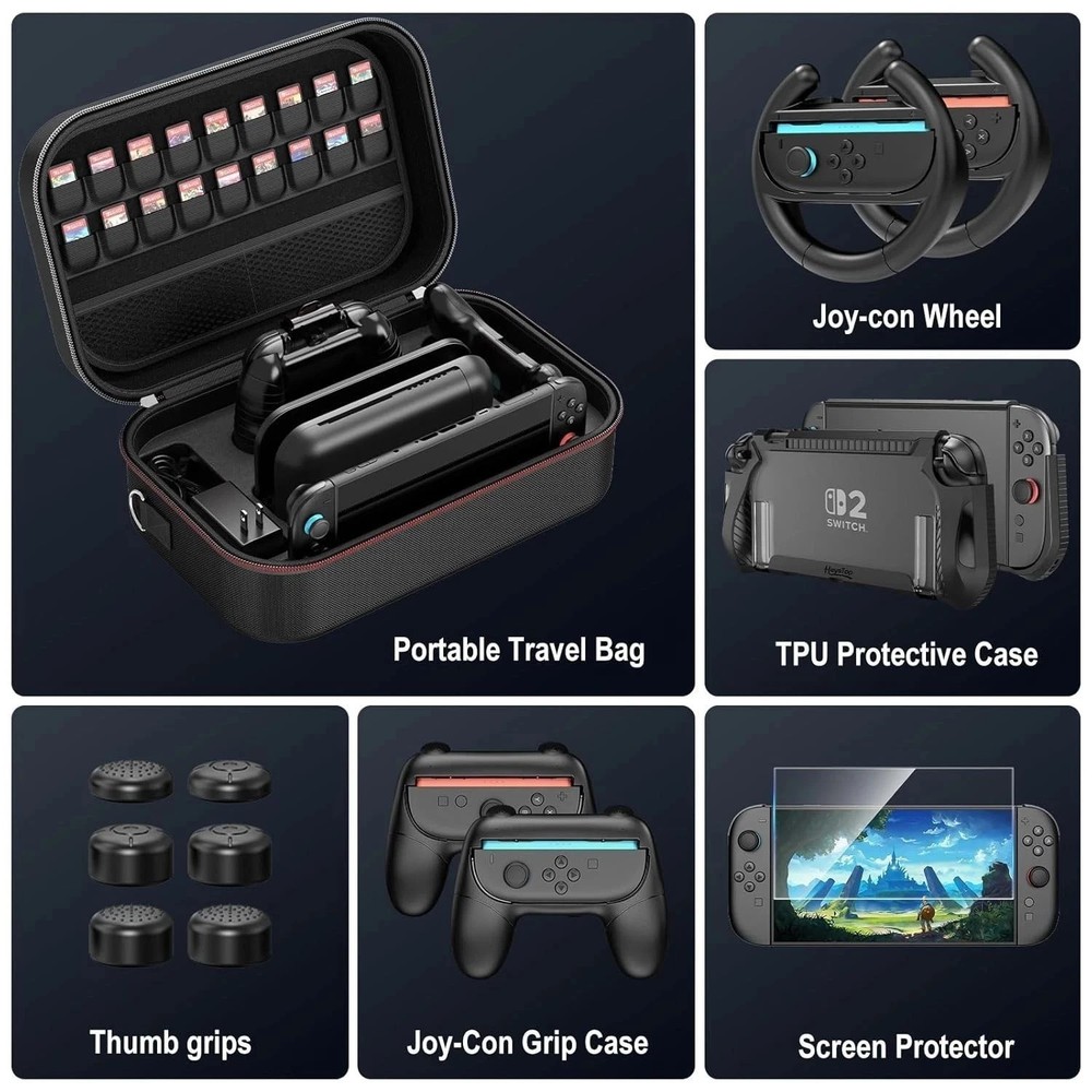 Waterproof Cover Bag Case for Nintendo Switch 2 Accessories Bundle w/ Switch 2