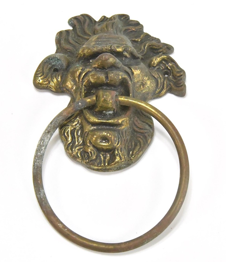 VINTAGE  BRASS DOOR KNOCKER NORTH WIND MAN DESIGN DRAWER PULL