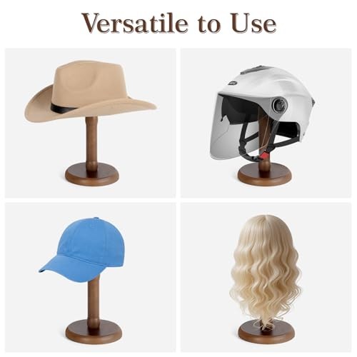 SEKSON Cowboy Hat Stand, Tabletop Hat Display Rack, Solid Wood Hat 1 Pack