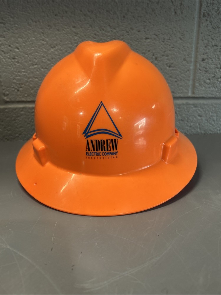 MSA Orange Class E hard hat adjustable Medium V-Guard skullgard ￼