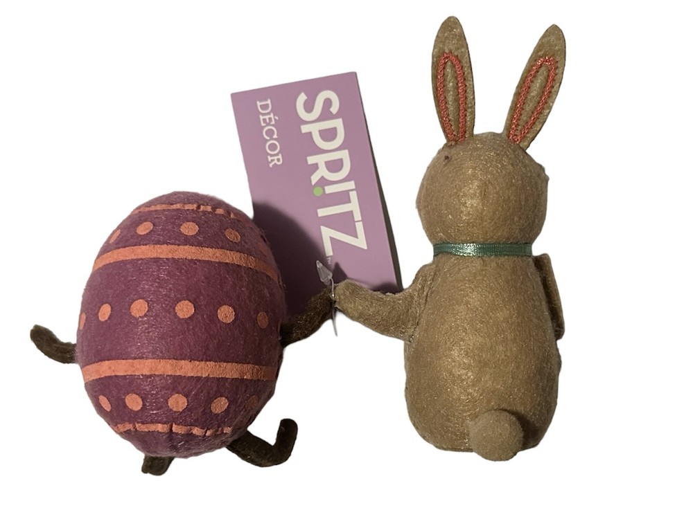 Target Spritz Bunny & Egg Holding Hands Felt Duo Easter Spring 2024
