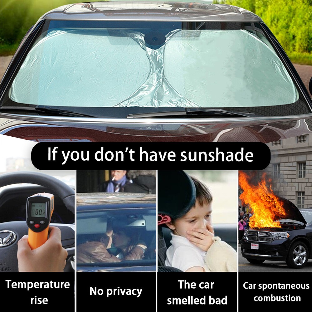 For GMC Car Large Windshield Sun Shade UV Block Reflective Screen Cover Visor