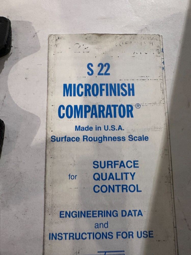 GAR S-22 Microfinish Comparator Plate, Case, Instructions