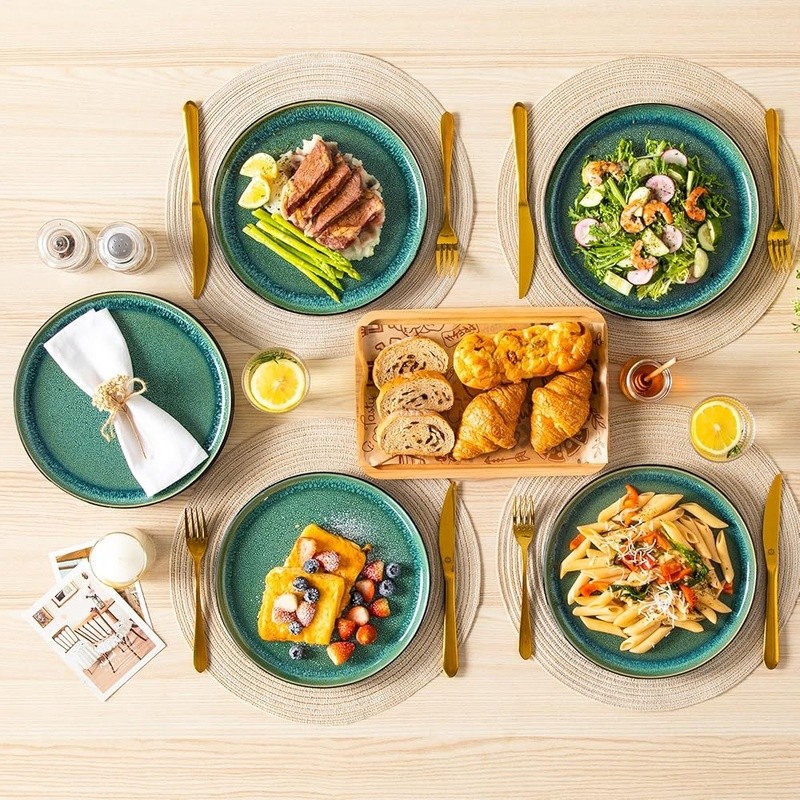 Stoneware Dinnerware Set Oven Safe Scratch Resistant Elegant Plates New