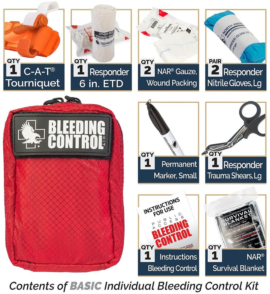 North American Rescue Public Access Individual Bleeding Control Kit Basic NAR