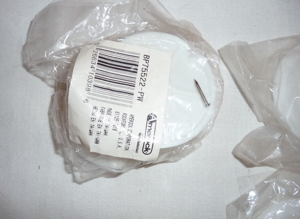 Amerock 6 sets 1 3/8" White Plastic Closet Pole End Bracket Socket Set