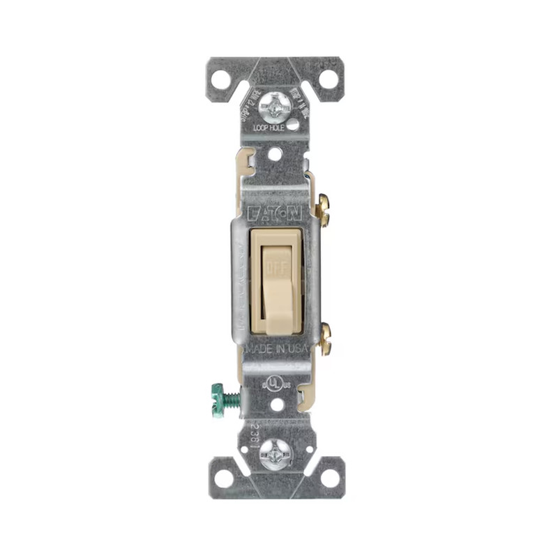 Eaton 15-Amp Single-Pole Toggle Light Switch , Ivory