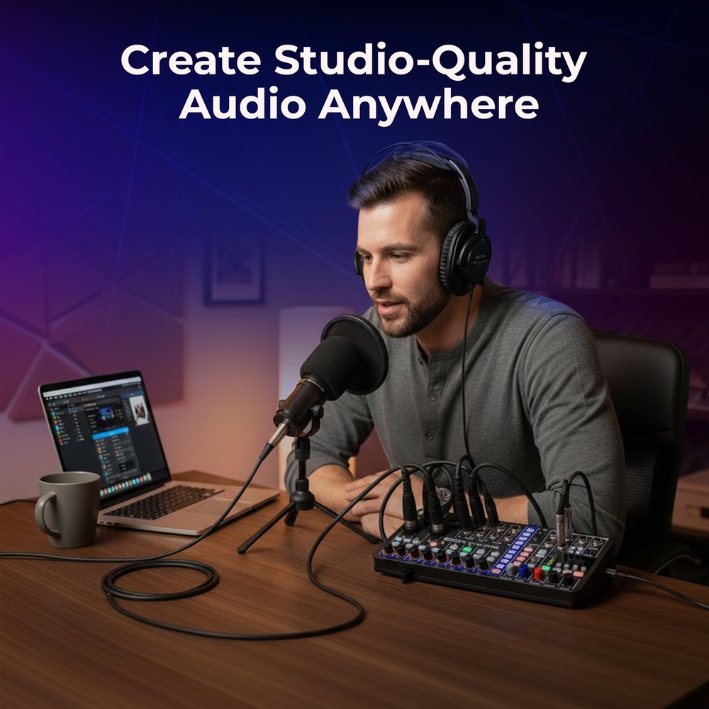 Zoom PodTrak P4next Portable Multitrack Podcast Recorder Bundle