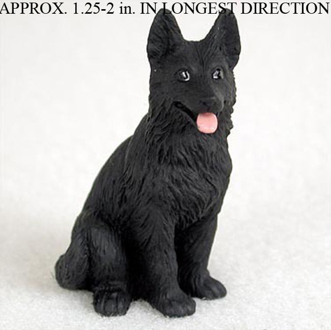 German Shepherd Mini Hand Painted Figurine Black