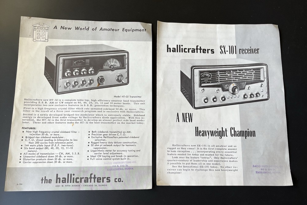 Hallicrafters SX-101 Receiver & HT-32 Transmitter Ads