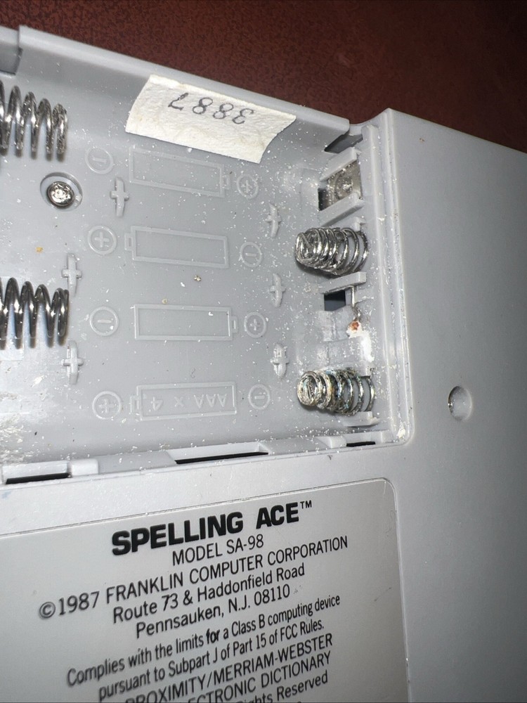 Franklin Computer Spelling Ace Linguistic Technology Model SA 98 Tested